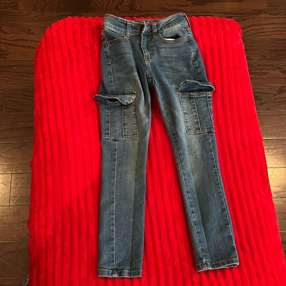 Girls denim cargo size 7